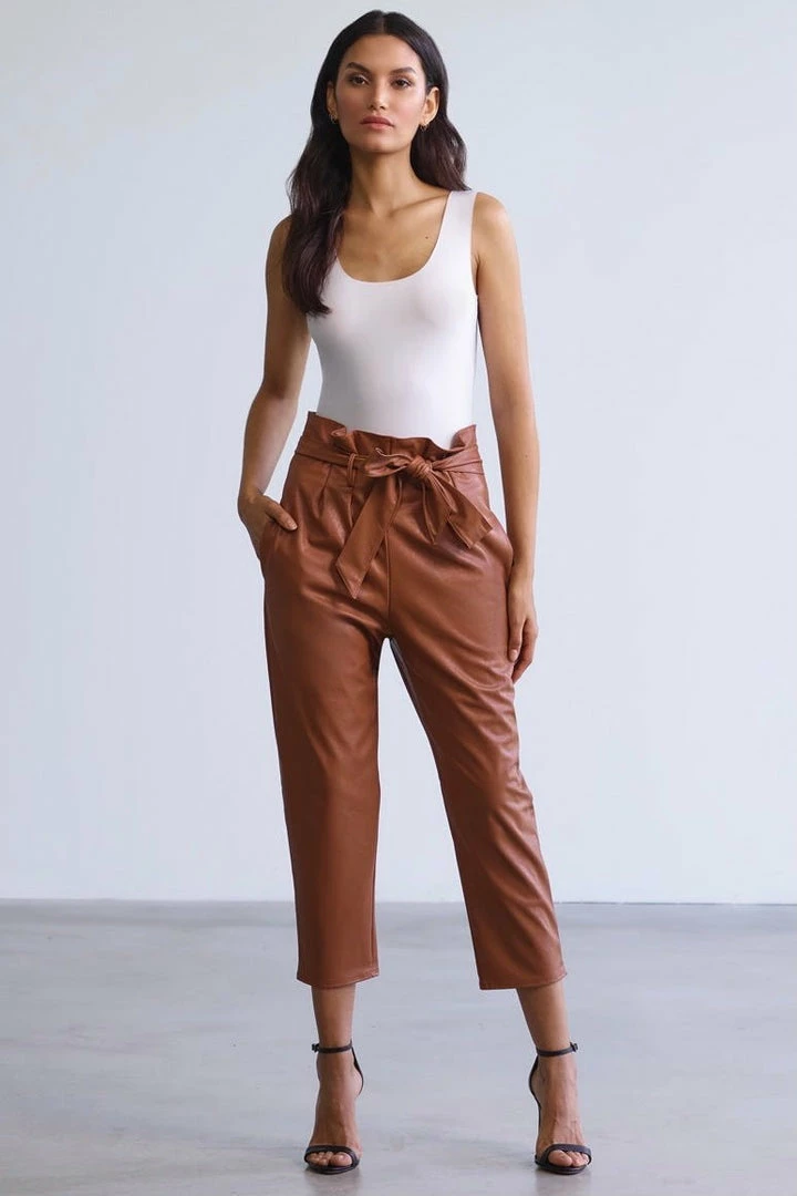 Reve Doll Essentials Commando Faux Leather Paperbag Pants