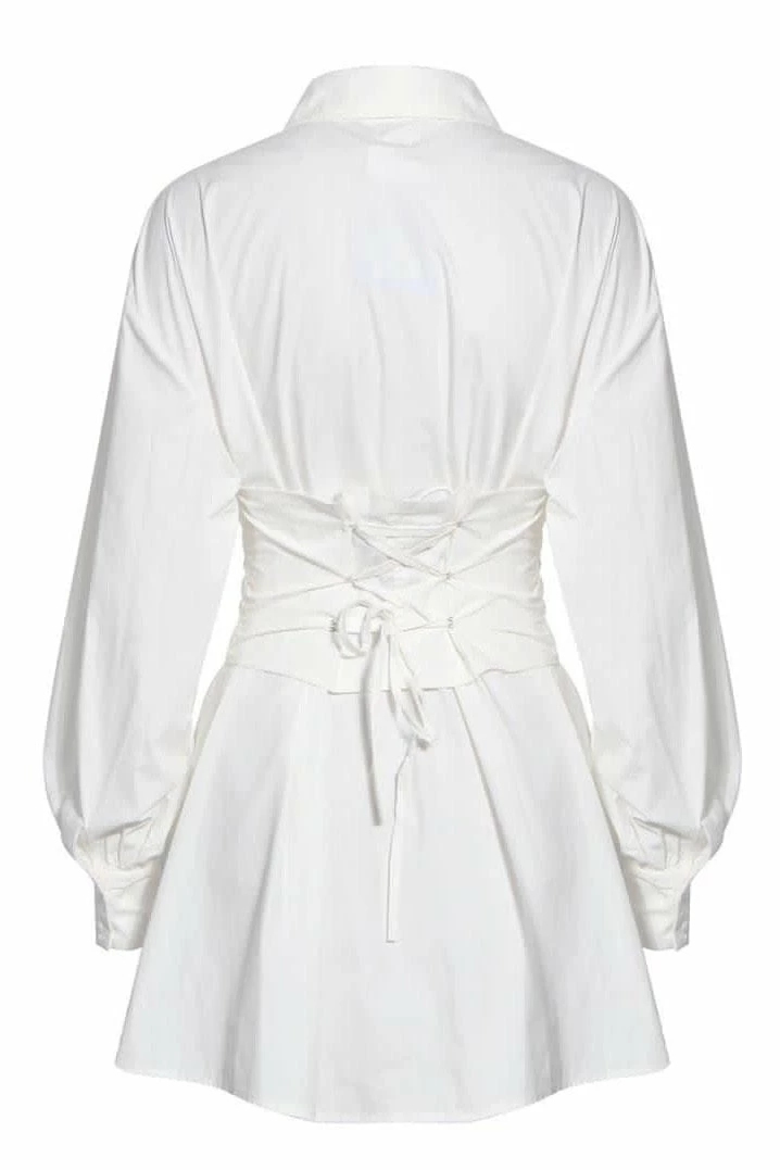 Jessica Bara Aubrey Long Sleeve Corset Shirt Dress Reve Doll Essentials