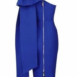 The Event Shop Jessica Bara Henrietta One Shoulder Bow Midi Dress