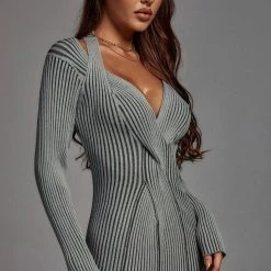 Jessica Bara Genelle Long Sleeve Knit Midi Dress Reve Doll Essentials