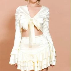 Summer Lovin' Jessica Bara Aviva Crop Top And Skirt Two Piece Set