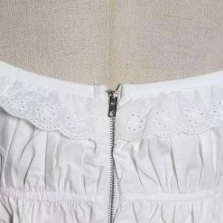 Jessica Bara Sam Puff Sleeve Ruffle Crop Top Reve Doll Essentials