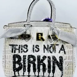 Anca Barbu Handpainted Not A Birkin Croc Handbag