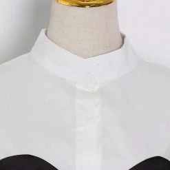 Jessica Bara Delia Long Sleeve Shirt With Bow Crop Top