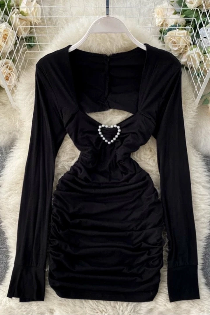 Summer Lovin' Jessica Bara Liam Long Sleeve Cut Out Mini Dress