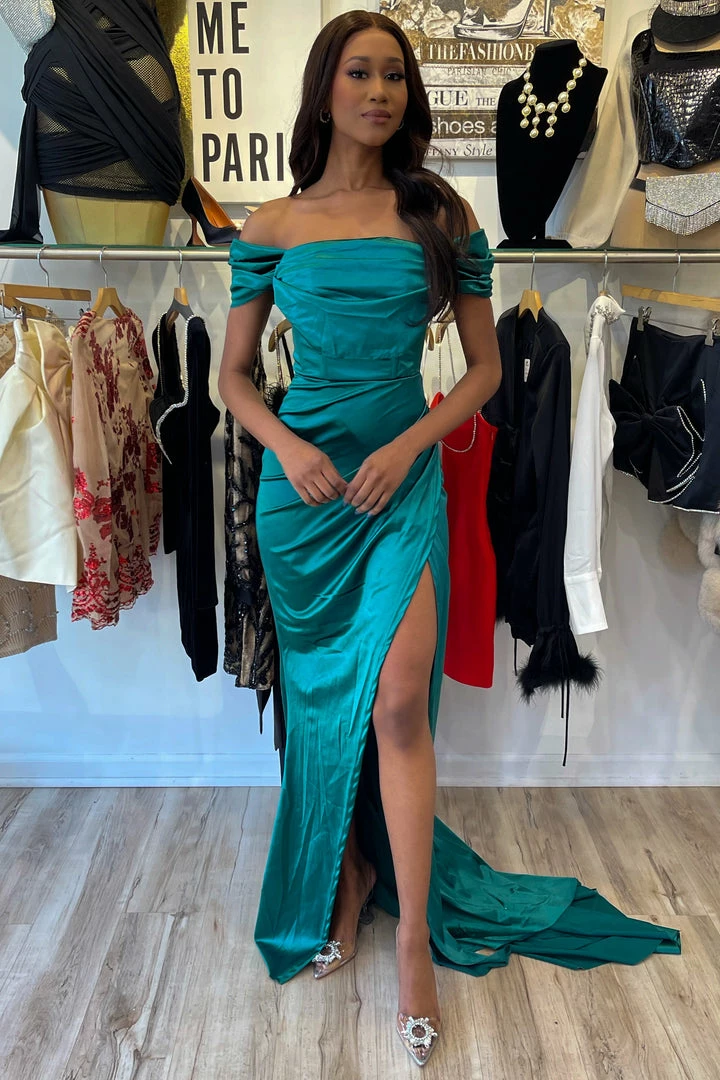 Jessica Bara Char Off The Shoulder Bodycon Gown Influencer Style