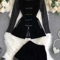 Jessica Bara Arman High Neck Three Piece Set Tops