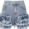 Reve Doll Essentials Jessica Bara Callipoe High Waisted Ruffle Denim Shorts