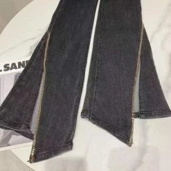 Jessica Bara Ayva Chain Split Flare Jeans Reve Doll Essentials