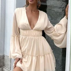 Jessica Bara Kaiden Long Sleeve V Neck Mini Dress Summer Lovin'