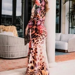 Baccio Couture The Event Shop Baccio Angelina Long Sleeve Scuba Silk Gown