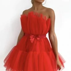 The Event Shop Jessica Bara Annabelle Tulle Pleated Ruffle Mini Dress