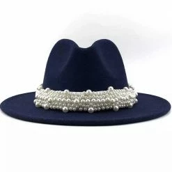 Jessica Bara Antonella Wool Felt And Pearl Short Brim Hat