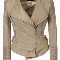 Reve Doll Essentials Jessica Bara Halle Long Sleeve PU Leather Jacket