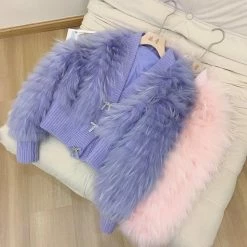 Jessica Bara Dolores Bow Button Fur Jacket Influencer Style