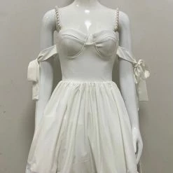 Jessica Bara Gabrielle Pearl Strap Mini Dress