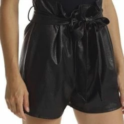 Reve Doll Essentials Commando Faux Leather Paperbag Short
