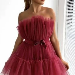 The Event Shop Jessica Bara Annabelle Tulle Pleated Ruffle Mini Dress