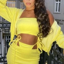 Jessica Bara Winnie Track Hoodie And Mini Skirt Three Piece Set