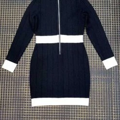 Jessica Bara Lorelle Silver Buttton High Neck Mini Dress