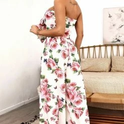 Jessica Bara Zuri Floral Crop Top And Pant Two Piece Set