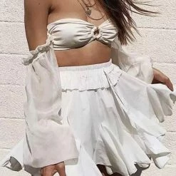Summer Lovin' SALE Jessica Bara Claire Ruffle Chiffon Mini Skort