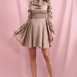 Jessica Bara Kimberlie Long Sleeve High Neck Mini Dress Summer Lovin'