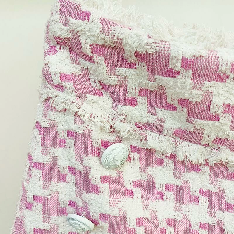 Jessica Bara Aarolyn Houndstooth Tweed Shorts