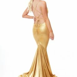 Atria Cowl Neck Strappy Back Gown