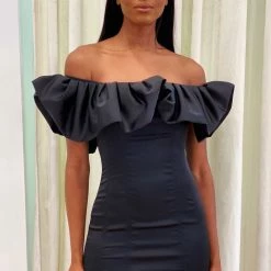 Jessica Bara Dina Off The Shoulder Puff Sleeve Mini Dress