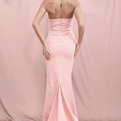 Jessica Bara Gillian Strapless Leg Slit Gown Dresses
