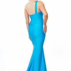 Atria One Shoulder Ruched Back Gown The Event Shop