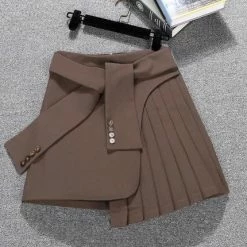 Jessica Bara Chelsie Tie Pleated Mini Skirt Bottoms