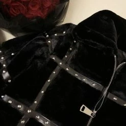 Jessica Bara Ally Faux Fur Studded Jacket