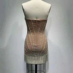 Best Sellers Jessica Bara Alpha 2 Halter Crystal Mesh Mini Dress