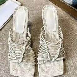 Reve Doll Essentials Jessica Bara Wendy Woven Square Open Toe Heel