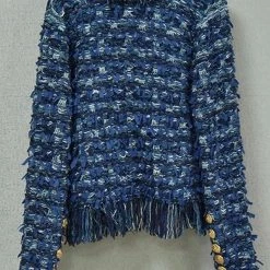 Jessica Bara Joannette Gold Button Fringe Cardigan Reve Doll Essentials