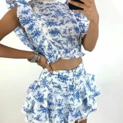 Jessica Bara Nantale Ruffle Top And Shorts Set