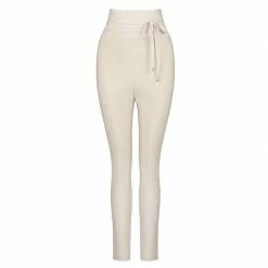 Jessica Bara Cassedy High Waist Tie Pants Bottoms