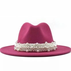 Jessica Bara Antonella Wool Felt And Pearl Short Brim Hat