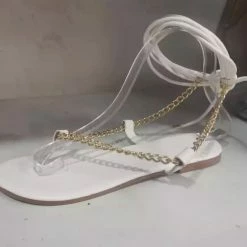 Jessica Bara Maddy Metal Chain Strappy Sandals