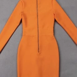 Jessica Bara Caroline Long Sleeve Bandage Dress