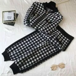 Reve Doll Essentials Jessica Bara Legend Houndstooth Hoodie And Jogger Two Piece Set