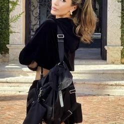 Jessica Bara Vania Velour Crop Hoodie And Short Two Piece Set