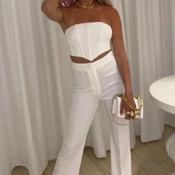 Jenna Jenovich Jessica Bara Myra Crop Top And Pant Two Piece Set