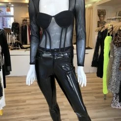 Jessica Bara Kelsie Long Sleeve Corset Sheer Top