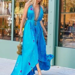 Summer Lovin' Colors Of Fashion 3 Way Tie Dye Embellished Maxi Dress