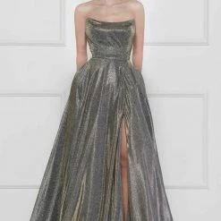 The Event Shop Colors Dress Strapless Glitter Ball Gown