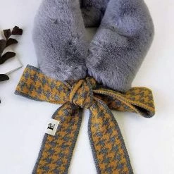 Jessica Bara Darian Houndstooth Faux Fur Neck Warmer Collar Reve Doll Essentials