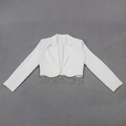 Jessica Bara Beatrix Fringe Blazer And Pant Two Piece Set